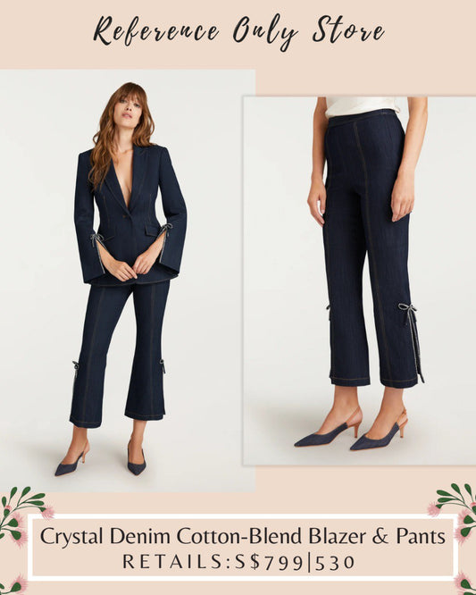 CAS Crystal Denim cotton blend blazer & pants