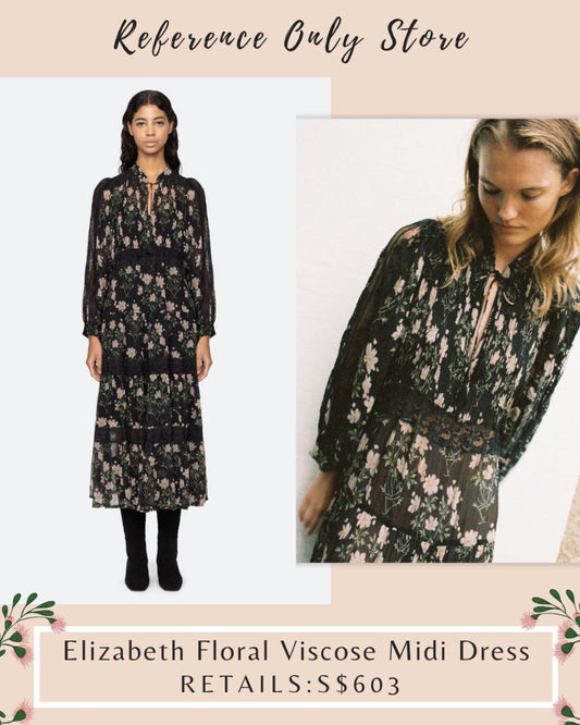 SE Elizabeth Floral Viscose Midi Dress