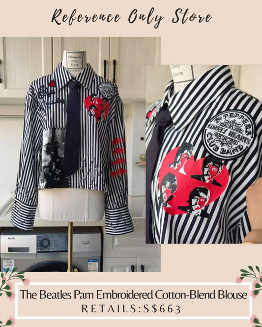 AO The Beatles Pam embroidered cotton blend blouse shirt