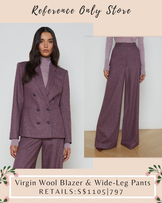 LG Virgin wool blazer & wide leg pants in purple