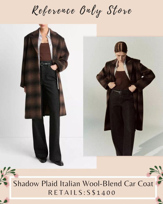 VC Shadow Plaid italian wool blend car coat