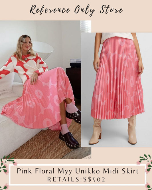 MMK Pink Floral Myy Unikko midi skirt