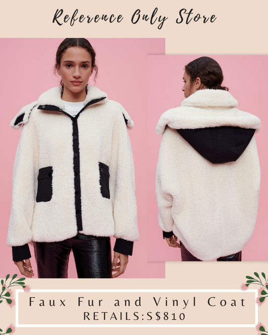 MJ Faux Fur and vinyl coat