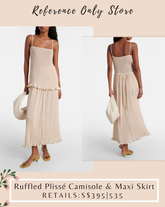 Tot Plisse Ruffled camisole & Midi skirt