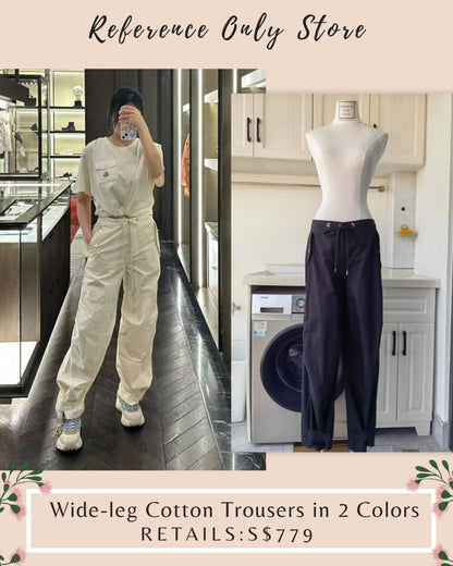 MC Wide Leg Cotton Trousers pants in 2 colors