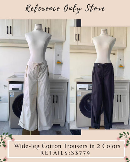 MC Wide Leg Cotton Trousers pants in 2 colors