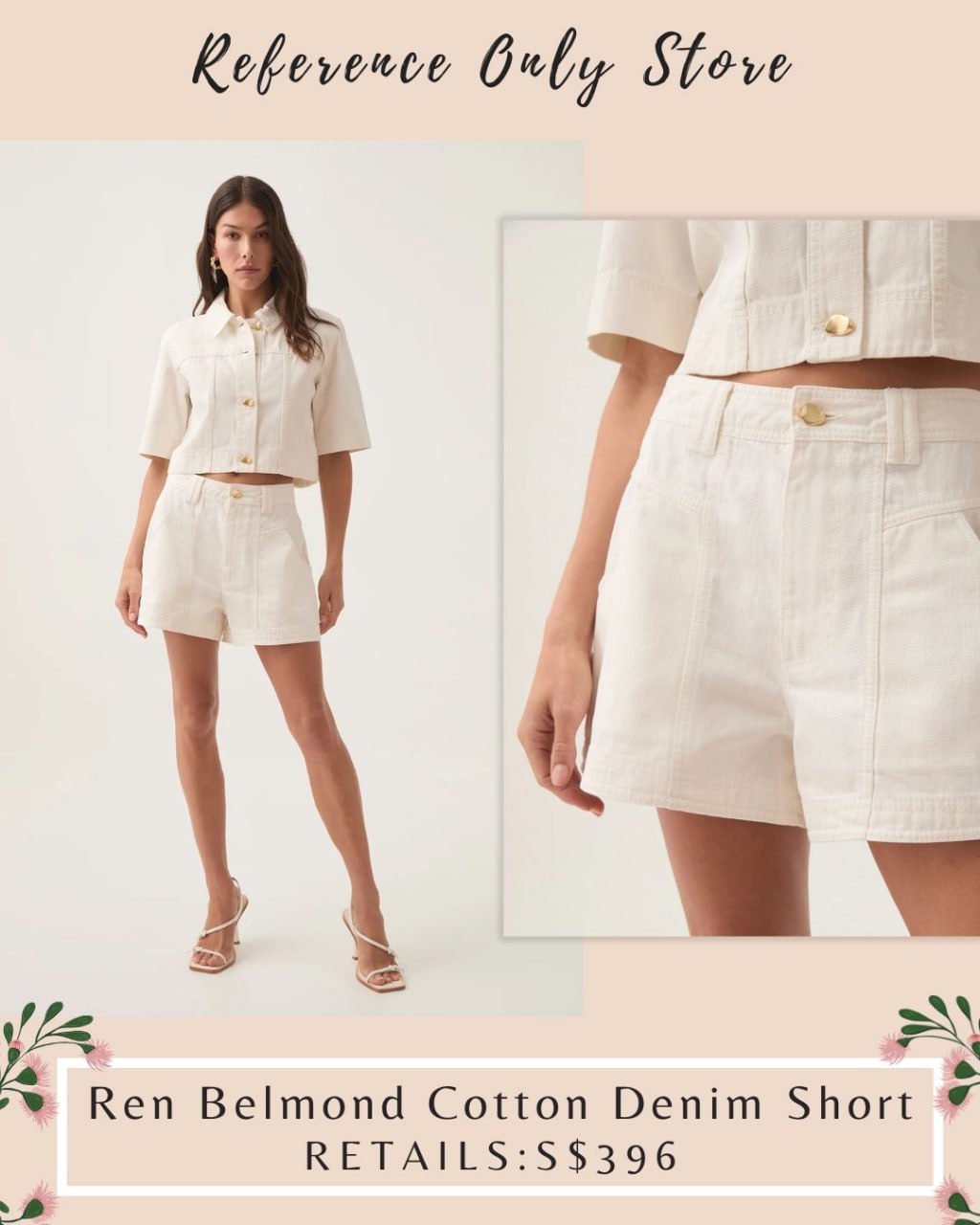 AJ Ren Belmond Cotton Denim shorts