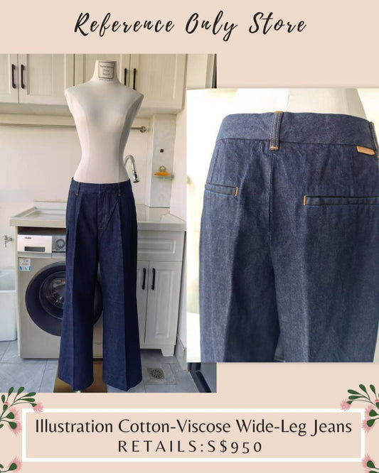 Illustration Cotton viscose wide leg jeans