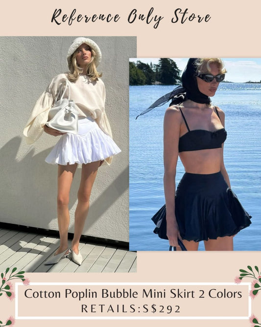 HS Cotton Poplin bubble mini skirt