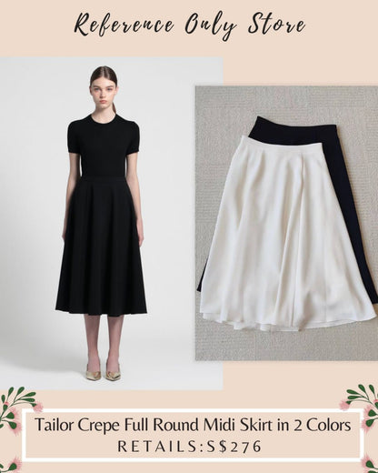 TH Tailor Crepe Full Round midi skirt in 2 colors