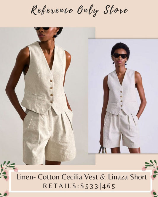 AA Linen cotton cecilia vest & linaza shorts