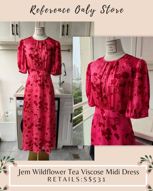 LKB Jem Wildflower tea viscose midi dress