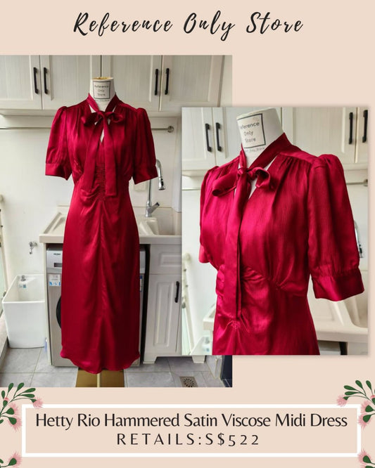 LKB Hetty Rio hammered satin viscose midi dress