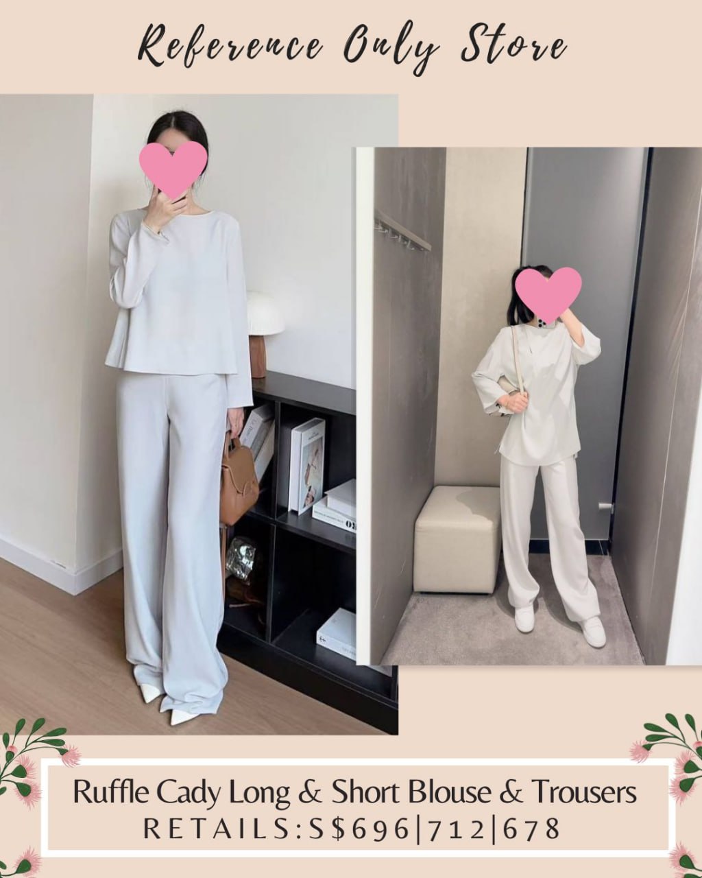 EA Ruffle cady long, short blouse and trousers