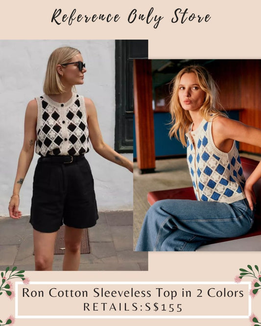 SZ Ron cotton sleeveless top in 2 colors