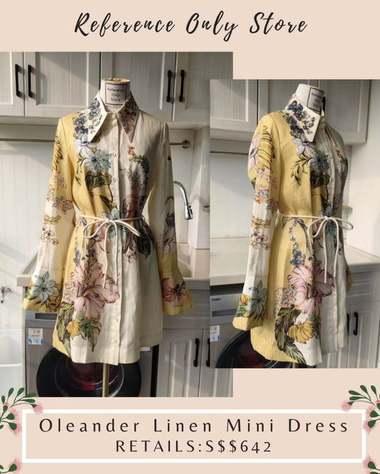 AM Oleander linen mini dress