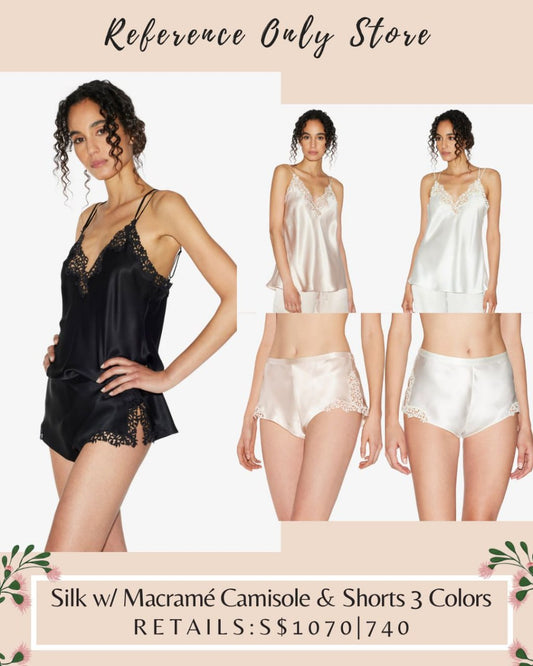 LP Silk w macrame camisole & shorts 3 colors