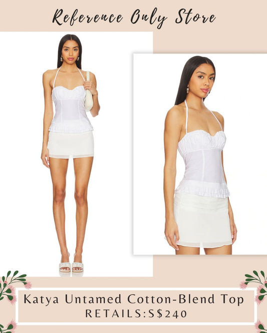 katya untamed cotton blend top