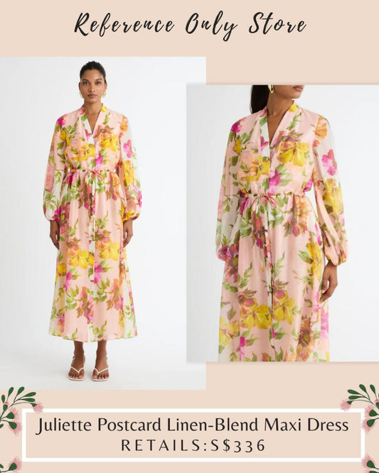 SHK Juliette postcard linen tencel blend midi dress