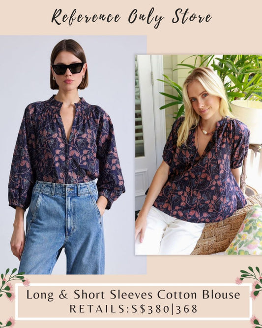 AA Long and short sleeve cotton blouse top
