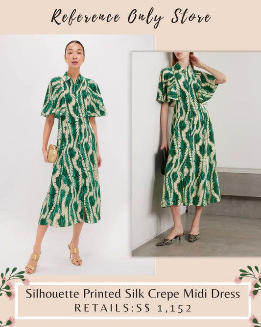 UJ Silhouette printed silk crepe midi dress