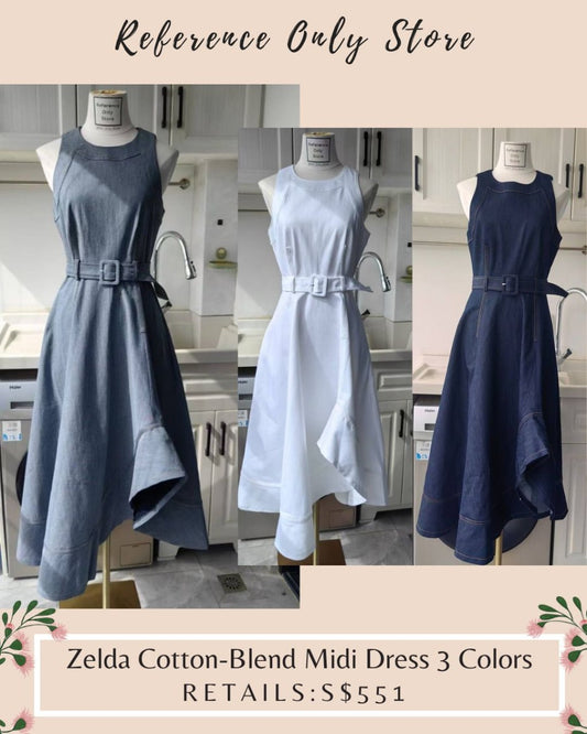 New colors! CAS Zelda denim cotton blend midi dress