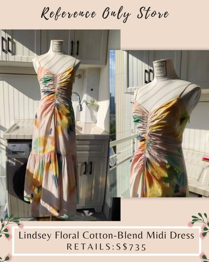 Alc lindsey floral cotton blend midi dress