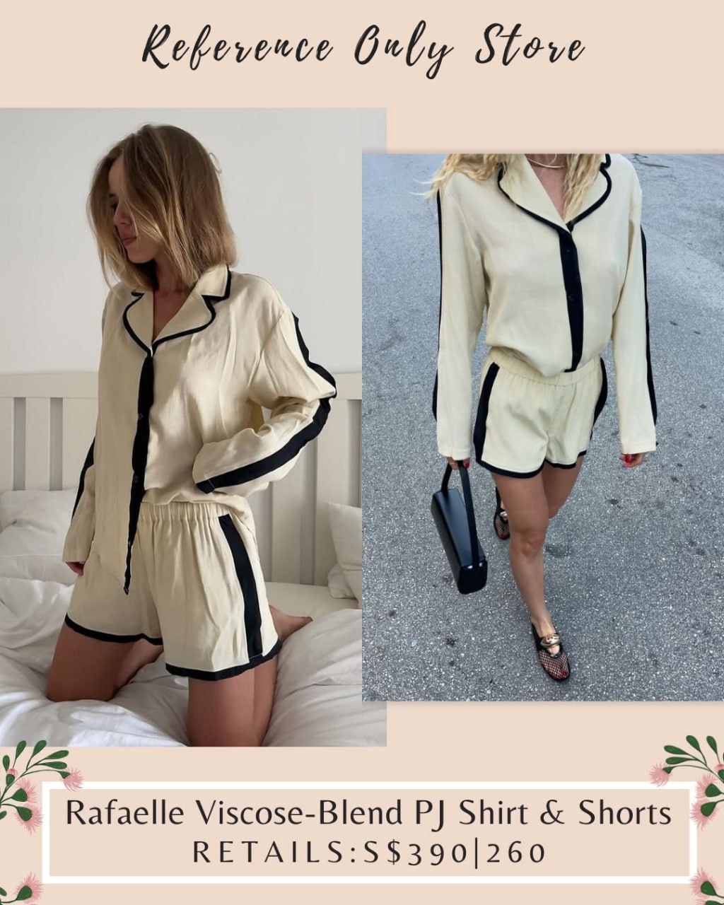 TG Rafaelle viscose blend pj top and shorts