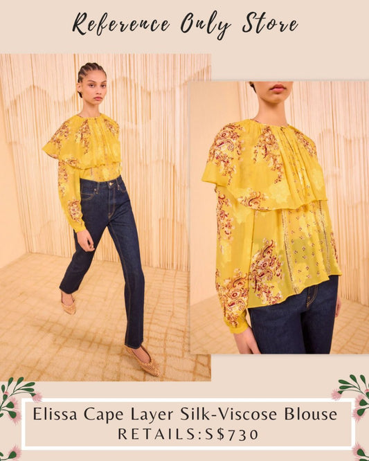 Back in! UJ Elissa cape layer silk viscose blouse
