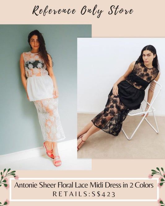 BUP Antonie sheer floral lace midi dress