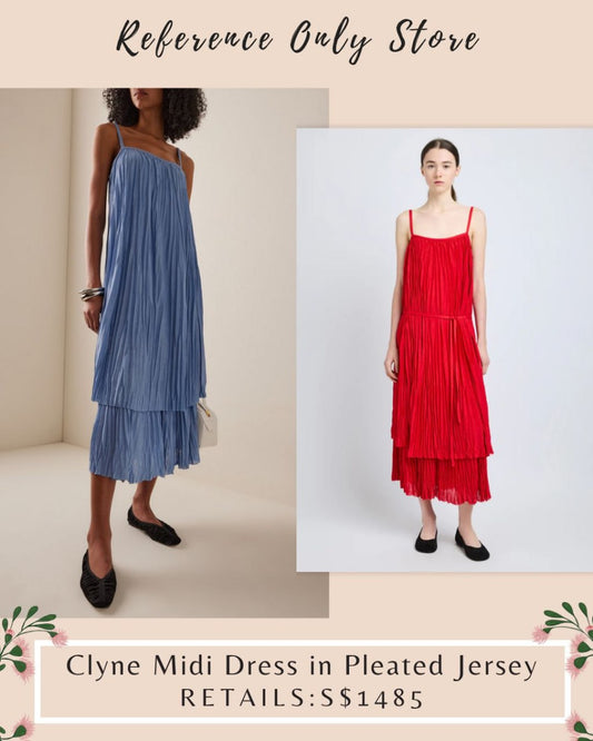 PS Clyne midi dress in pleated jersey