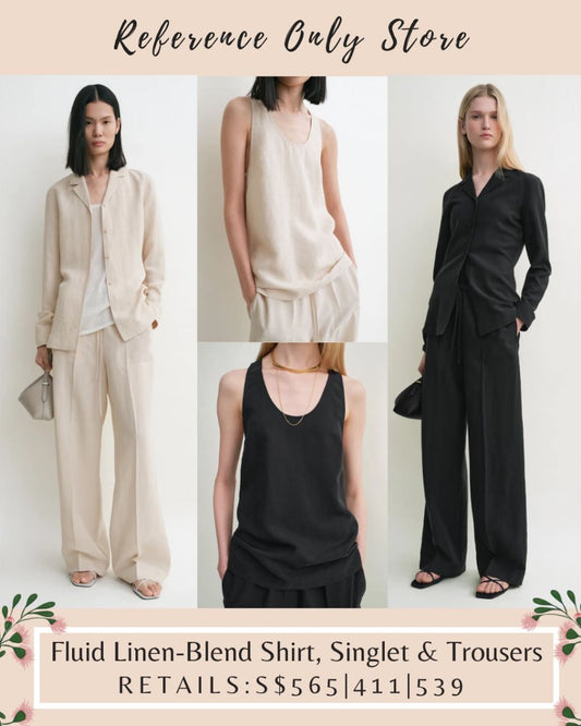 Tot Fluid Tencel linen blend shirt, pants trousers, singlet top