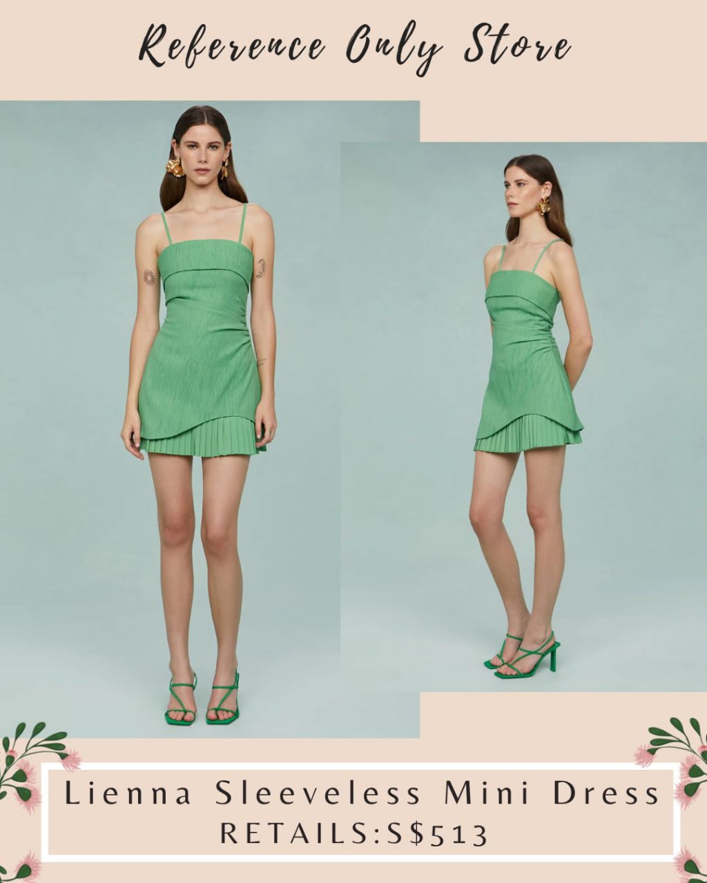 AMR Green linen mini dress
