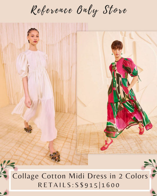 UJ Collage cotton midi dress in 2 colors