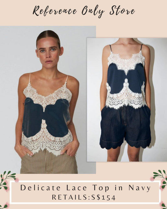 SN Delicate lace top in navy