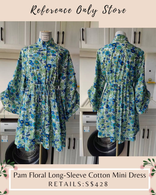 AM Pam floral long sleeve cotton mini dress