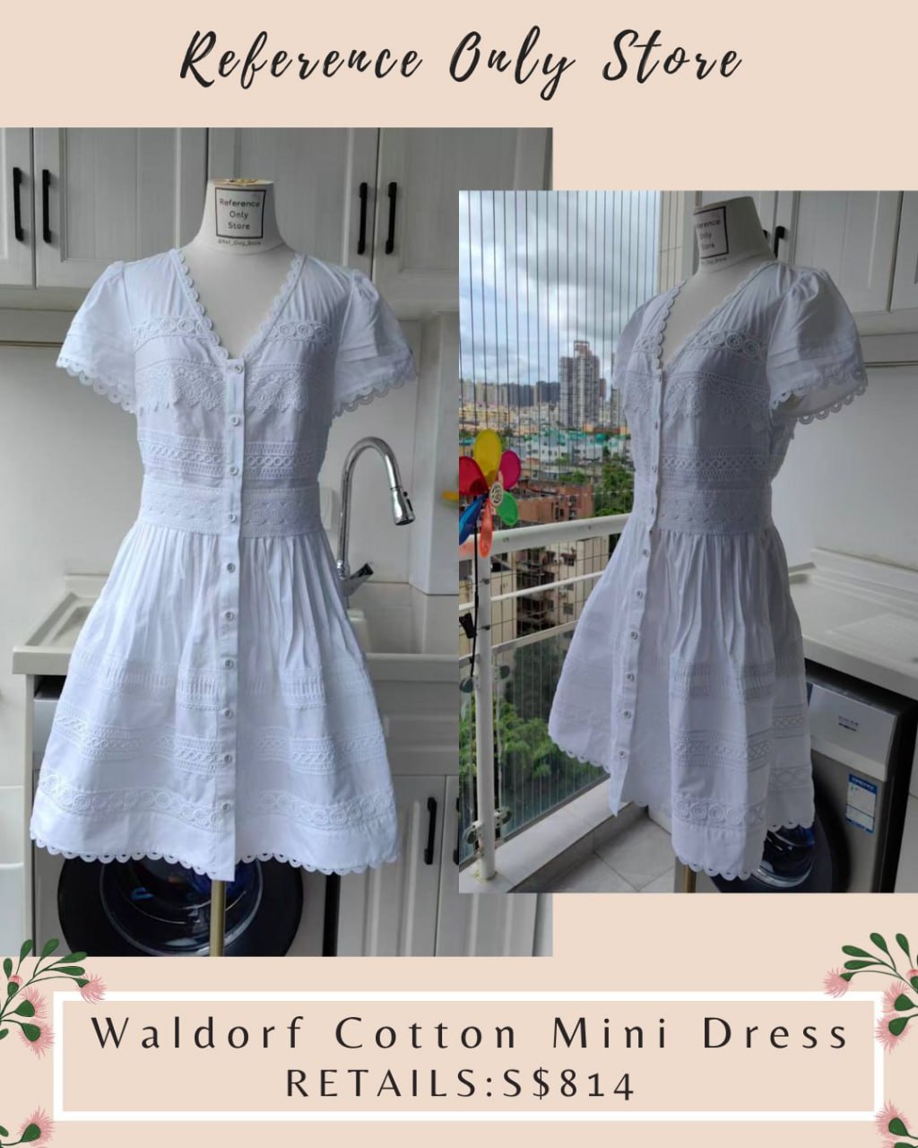CC Waldorf cotton mini dress ivory
