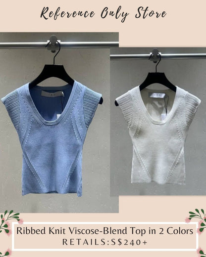 IR Ribbed knit viscose blend top in 2 colors