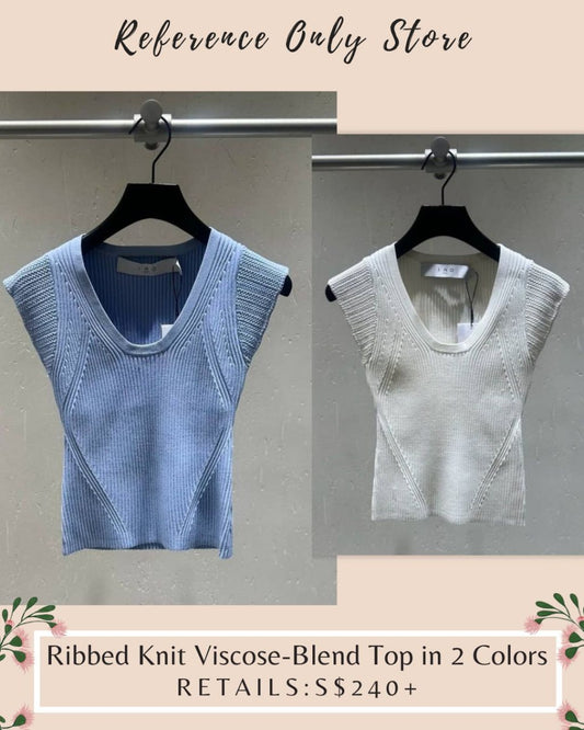 IR Ribbed knit viscose blend top in 2 colors