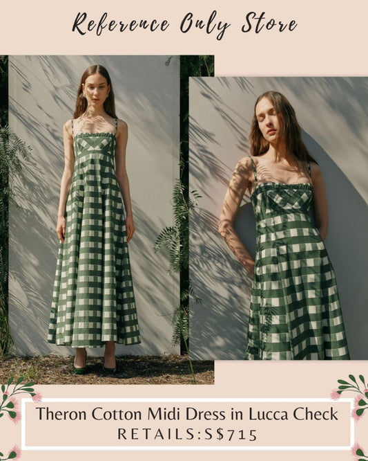 CLE Theron cotton midi green check