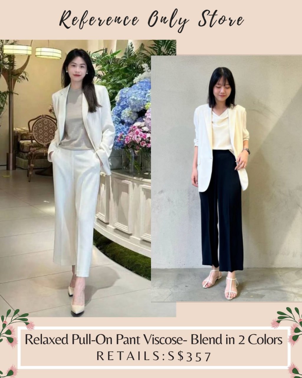 TH Relaxed pull on pant viscose blend in 2 colors