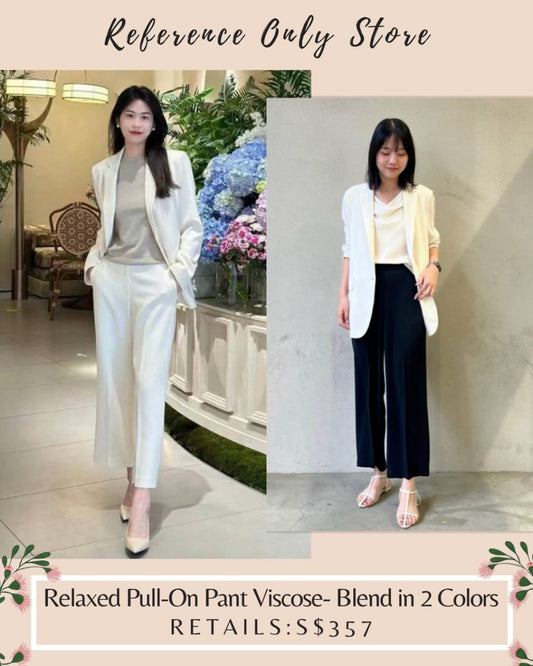 TH Relaxed pull on pant viscose blend in 2 colors