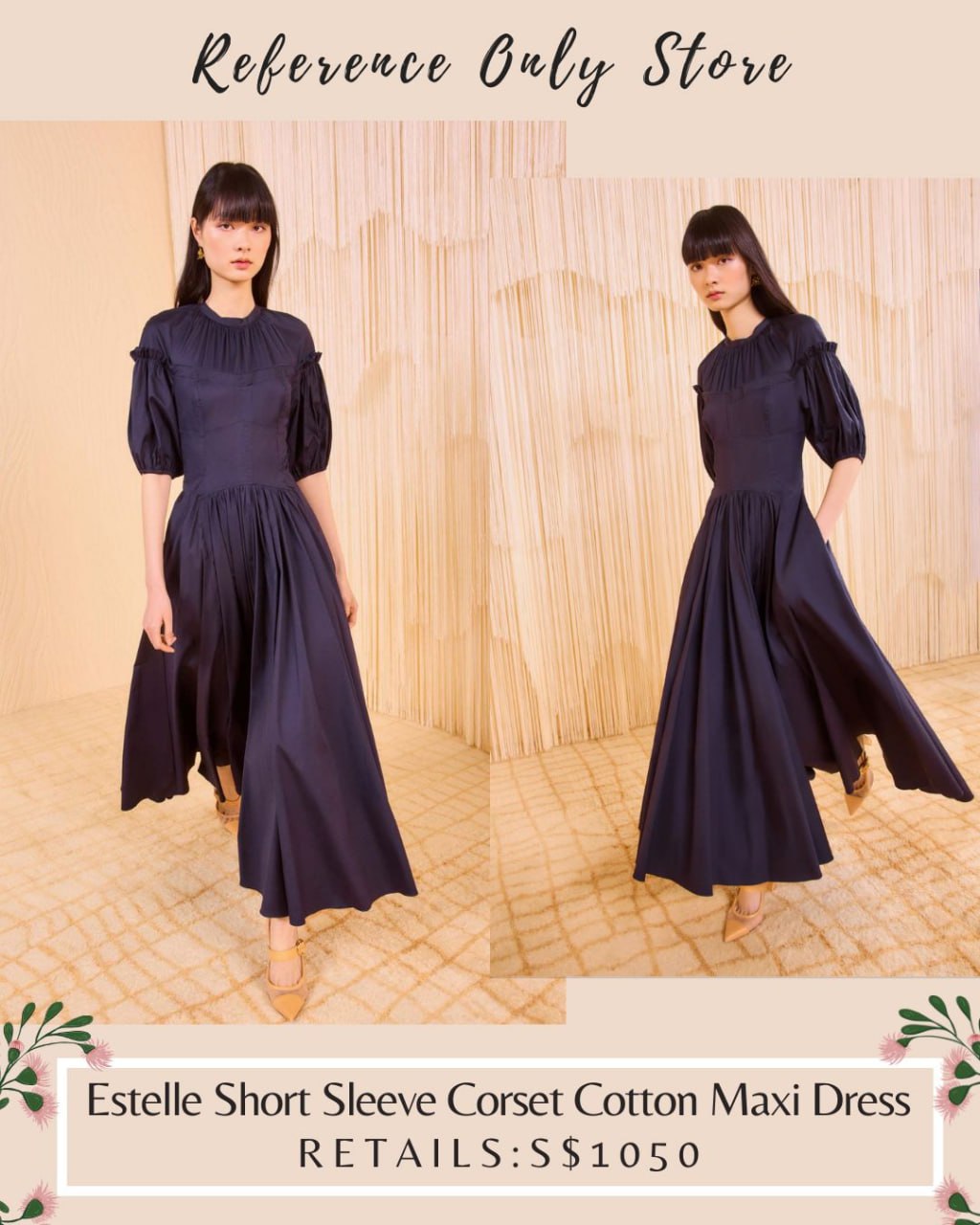 UJ Estelle short sleeve corset cotton midi dress