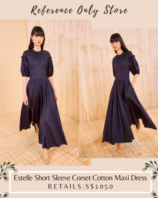UJ Estelle short sleeve corset cotton midi dress