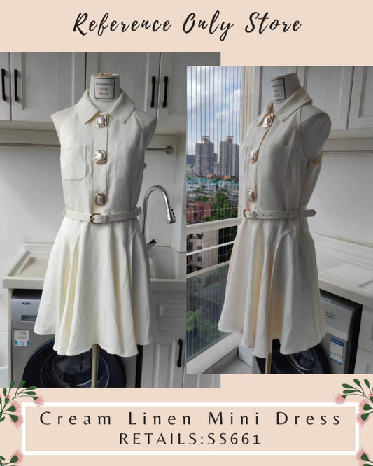 SP Cream linen mini dress