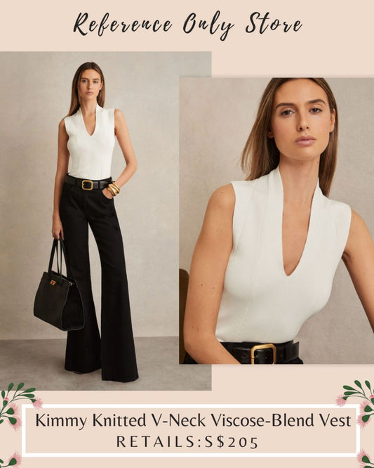 RS Kimmy knitted v- neck viscose blend vest top