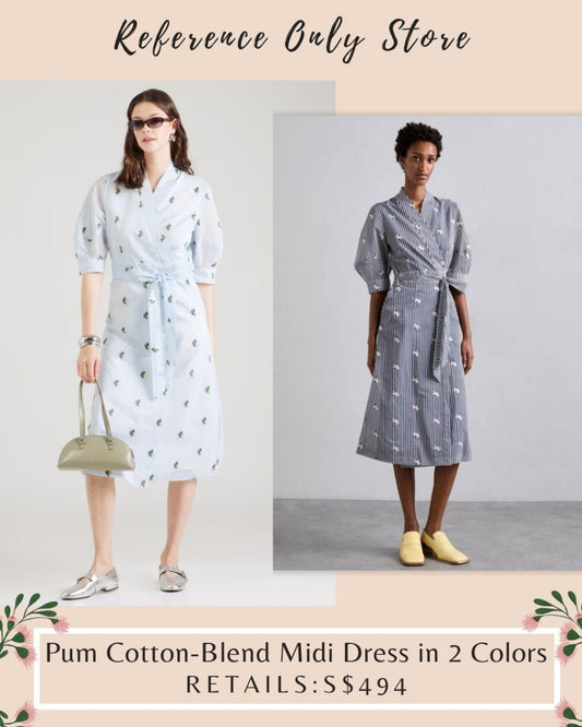 Pum cotton blend midi dress