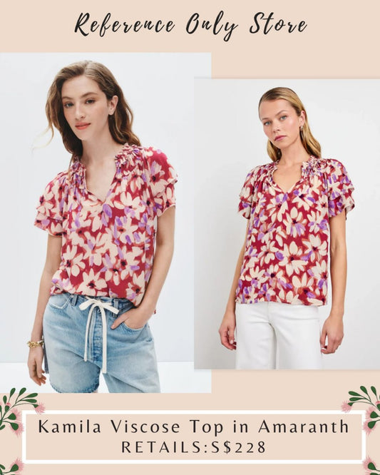RLS Kamila Viscose Top in amaranth