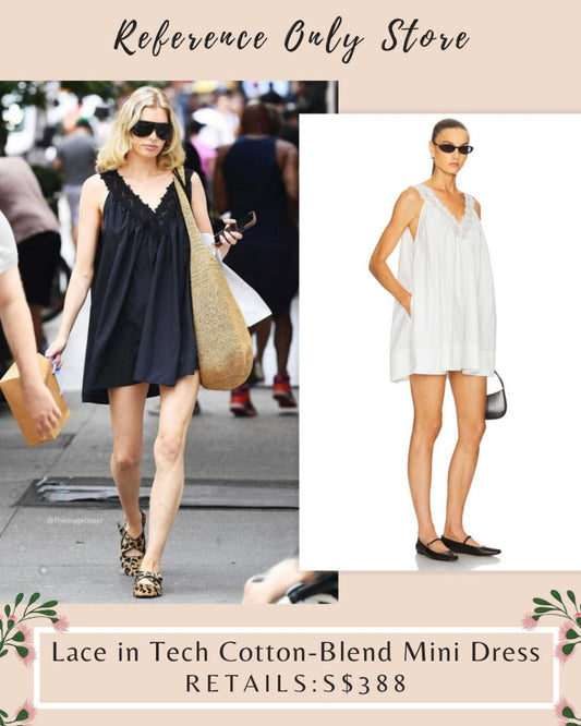 HS Lace in tech cotton blend mini dress