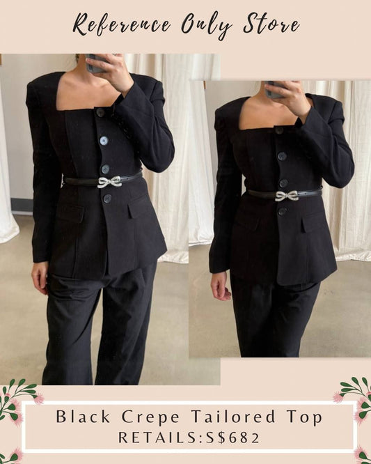 Sp Black Crepe Tailored top
